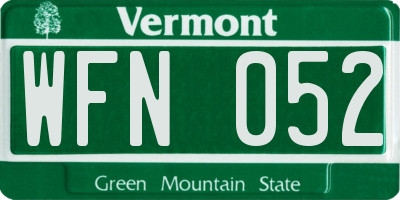 VT license plate WFN052
