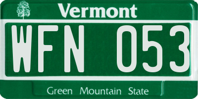 VT license plate WFN053