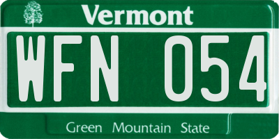 VT license plate WFN054