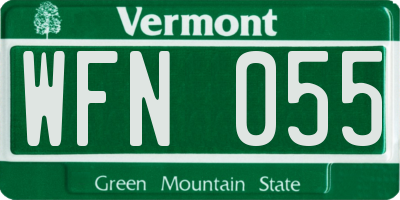 VT license plate WFN055