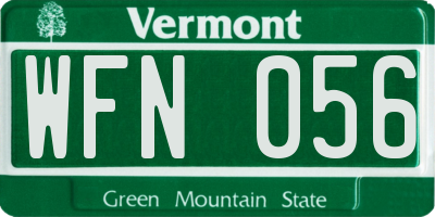 VT license plate WFN056