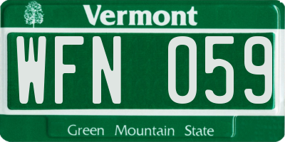 VT license plate WFN059