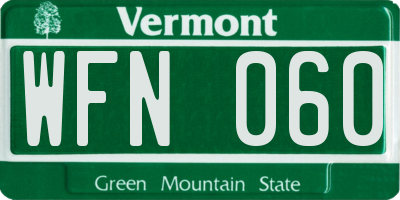VT license plate WFN060