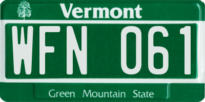 VT license plate WFN061