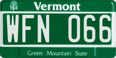 VT license plate WFN066