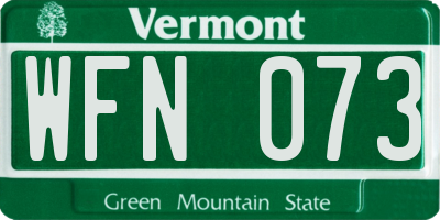 VT license plate WFN073