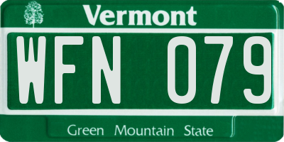VT license plate WFN079