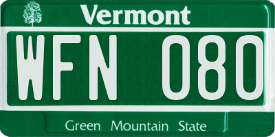 VT license plate WFN080