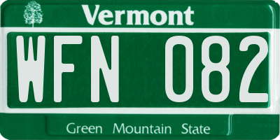 VT license plate WFN082