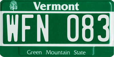 VT license plate WFN083