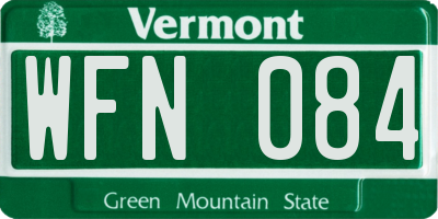 VT license plate WFN084