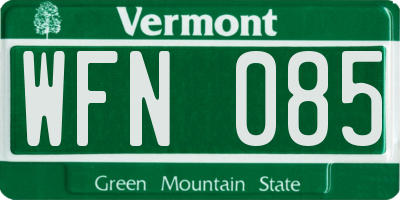 VT license plate WFN085