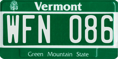 VT license plate WFN086