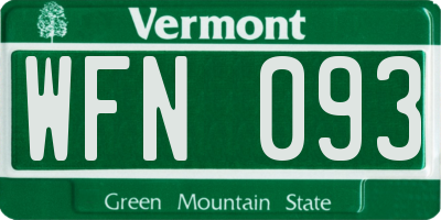 VT license plate WFN093