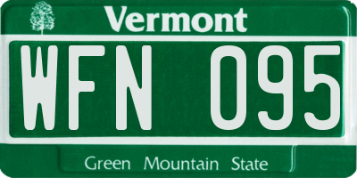 VT license plate WFN095