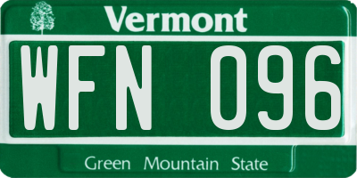 VT license plate WFN096
