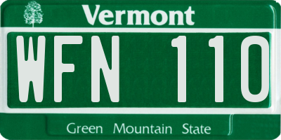 VT license plate WFN110