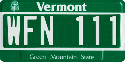 VT license plate WFN111