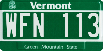 VT license plate WFN113