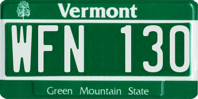 VT license plate WFN130