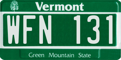 VT license plate WFN131