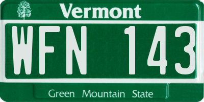 VT license plate WFN143
