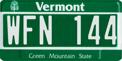 VT license plate WFN144