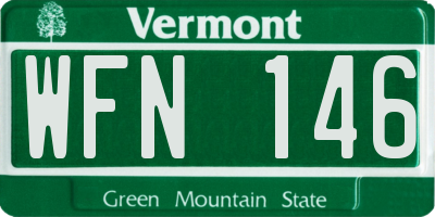 VT license plate WFN146