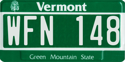 VT license plate WFN148