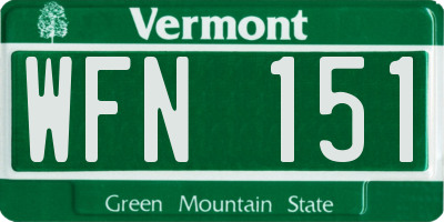 VT license plate WFN151