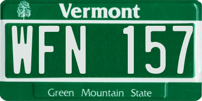 VT license plate WFN157