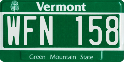 VT license plate WFN158