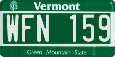 VT license plate WFN159