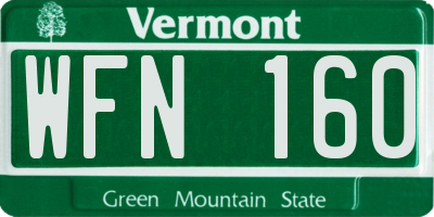 VT license plate WFN160