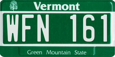 VT license plate WFN161