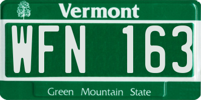 VT license plate WFN163