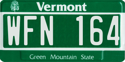 VT license plate WFN164
