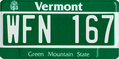 VT license plate WFN167