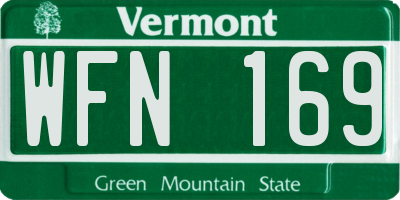 VT license plate WFN169