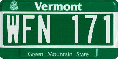 VT license plate WFN171