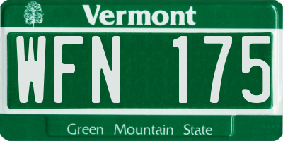 VT license plate WFN175