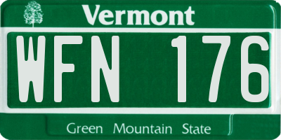 VT license plate WFN176