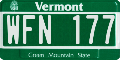 VT license plate WFN177