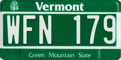 VT license plate WFN179