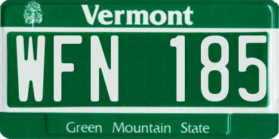VT license plate WFN185