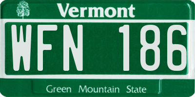 VT license plate WFN186