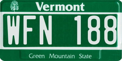 VT license plate WFN188