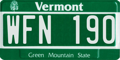 VT license plate WFN190