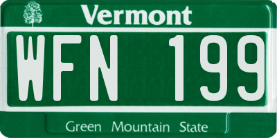 VT license plate WFN199