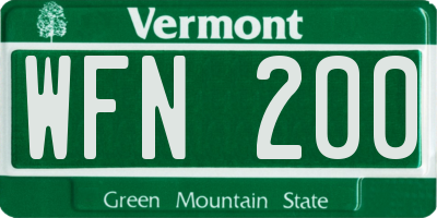 VT license plate WFN200